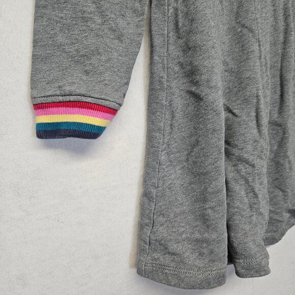 Hanna Andersson Rainbow Trim Gray Twirl Sweater Dress - Picture 2 of 6